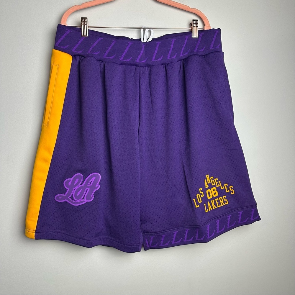 NBA X BODEGA WORLDWIDE RESPECT LAKERS SHORTS - Picture 1 of 12